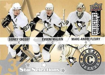 2009-10 Collector's Choice - Reserve #224 Sidney Crosby / Evgeni Malkin / Marc-Andre Fleury Front