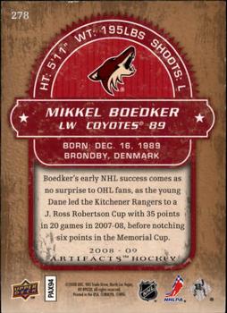 2008-09 Upper Deck Artifacts - Rookies Exchange #278 Mikkel Boedker Back