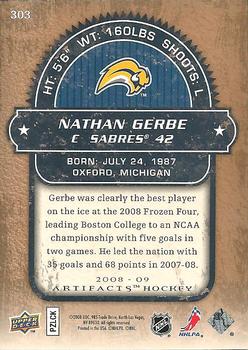2008-09 Upper Deck Artifacts - Rookies Exchange #303 Nathan Gerbe Back