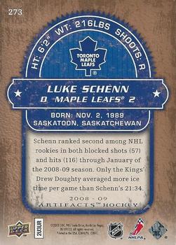 2008-09 Upper Deck Artifacts - Rookies Exchange #273 Luke Schenn Back