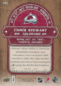 2008-09 Upper Deck Artifacts - Rookies Exchange #293 Chris Stewart Back