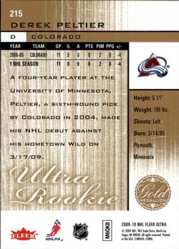 2009-10 Ultra - Gold Medallion #215 Derek Peltier Back