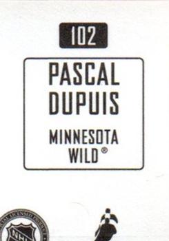 2003-04 Topps Mini Stickers #102 Pascal Dupuis Back