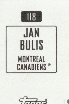 2003-04 Topps Mini Stickers #118 Jan Bulis Back