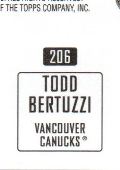 2003-04 Topps Mini Stickers #206 Todd Bertuzzi Back