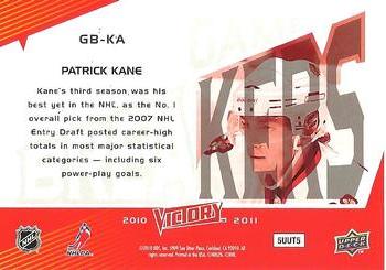 2010-11 Upper Deck Victory - Game Breakers #GB-KA Patrick Kane Back