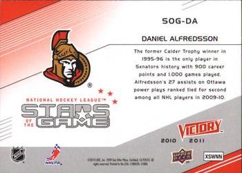 2010-11 Upper Deck Victory - Stars of the Game #SOG-DA Daniel Alfredsson Back
