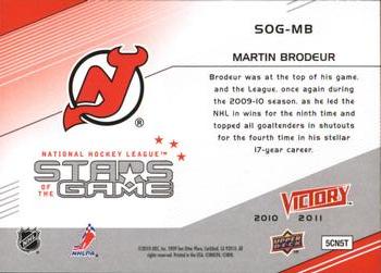 2010-11 Upper Deck Victory - Stars of the Game #SOG-MB Martin Brodeur Back