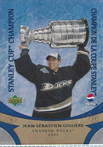 2007-08 Upper Deck Pepsi Stanley Cup Champion #1 Jean-Sebastien Giguere Front