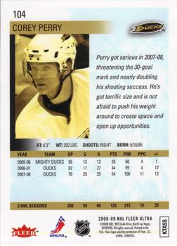 2008-09 Ultra - Gold Medallion #104 Corey Perry Back