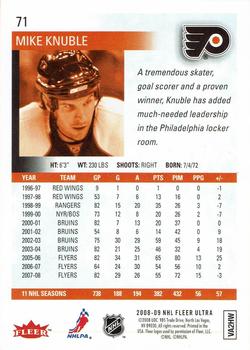 2008-09 Ultra - Gold Medallion #71 Mike Knuble Back