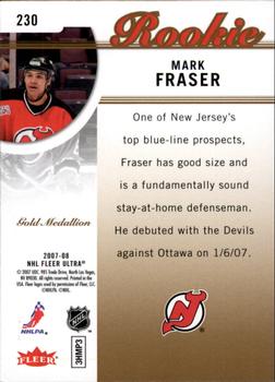 2007-08 Ultra - Gold Medallion #230 Mark Fraser Back