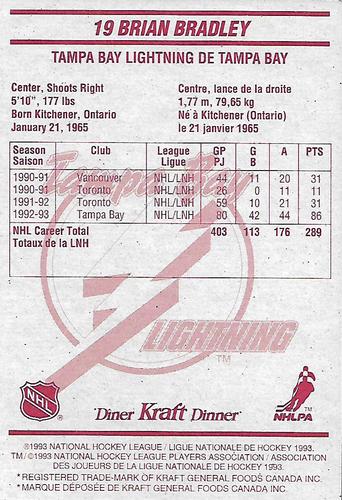 1993-94 Kraft - Kraft Dinner #NNO Brian Bradley Back