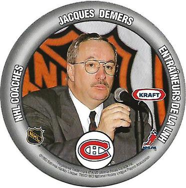 1993-94 Kraft - Kraft Peanut Butter Discs #NNO Jacques Demers Front