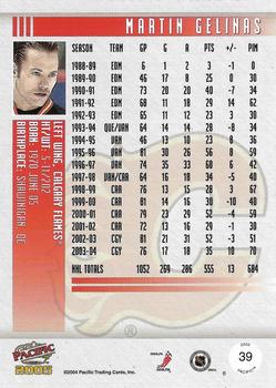 2004-05 Pacific - Red #39 Martin Gelinas Back