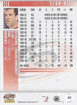 2004-05 Pacific - Red #48 Sean Hill Back