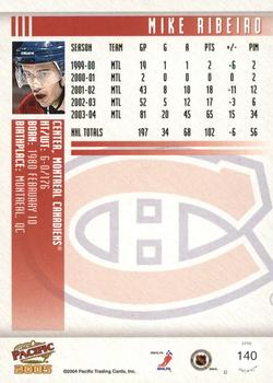 2004-05 Pacific - Red #140 Mike Ribeiro Back