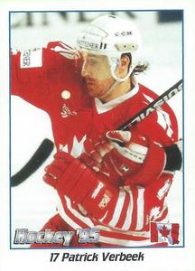 1995 Panini World Hockey Championship Stickers (Finnish/Swedish) #17 Pat Verbeek Front