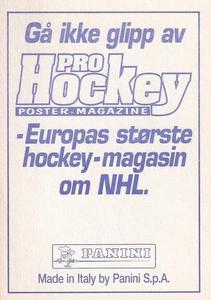 1995 Panini World Hockey Championship Stickers (Finnish/Swedish) #21 Luc Robitaille Back