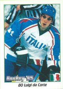 1995 Panini World Hockey Championship Stickers (Finnish/Swedish) #80 Luigi DaCorte Front