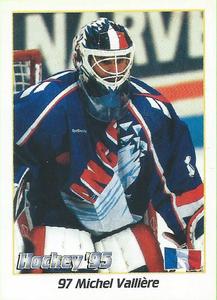 1995 Panini World Hockey Championship Stickers (Finnish/Swedish) #97 Michel Valliere Front