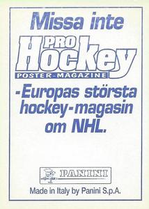1995 Panini World Hockey Championship Stickers (Finnish/Swedish) #99 Christophe Moyon Back