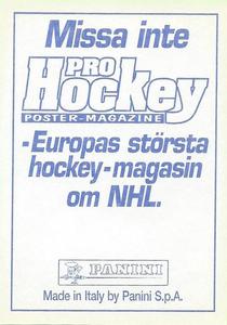 1995 Panini World Hockey Championship Stickers (Finnish/Swedish) #101 Philippe Lemoine Back