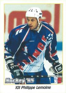 1995 Panini World Hockey Championship Stickers (Finnish/Swedish) #101 Philippe Lemoine Front