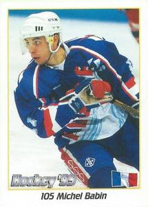 1995 Panini World Hockey Championship Stickers (Finnish/Swedish) #105 Michael Babin Front