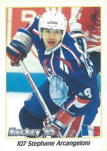1995 Panini World Hockey Championship Stickers (Finnish/Swedish) #107 Stephane Arcangeloni Front