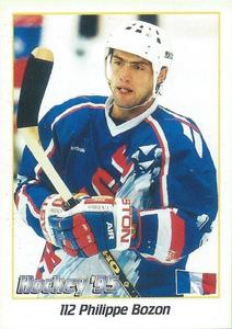 1995 Panini World Hockey Championship Stickers (Finnish/Swedish) #112 Philippe Bozon Front