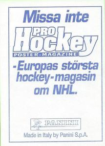 1995 Panini World Hockey Championship Stickers (Finnish/Swedish) #114 Antoine Richer Back