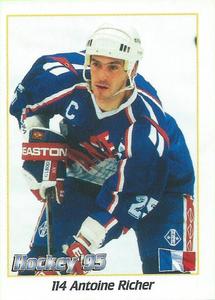 1995 Panini World Hockey Championship Stickers (Finnish/Swedish) #114 Antoine Richer Front