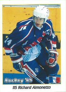 1995 Panini World Hockey Championship Stickers (Finnish/Swedish) #115 Richard Aimonetto Front