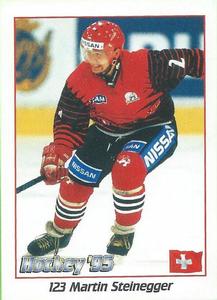 1995 Panini World Hockey Championship Stickers (Finnish/Swedish) #123 Martin Steinegger Front