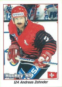 1995 Panini World Hockey Championship Stickers (Finnish/Swedish) #124 Andreas Zehnder Front