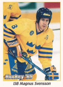 1995 Panini World Hockey Championship Stickers (Finnish/Swedish) #138 Magnus Svensson Front