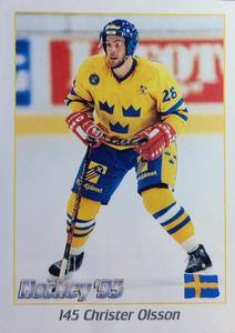 1995 Panini World Hockey Championship Stickers (Finnish/Swedish) #145 Christer Olsson Front