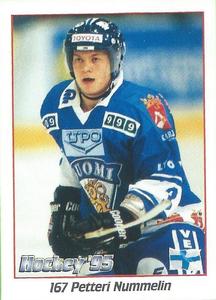 1995 Panini World Hockey Championship Stickers (Finnish/Swedish) #167 Petteri Nummelin Front