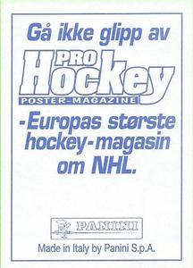 1995 Panini World Hockey Championship Stickers (Finnish/Swedish) #216 Pat Neaton Back