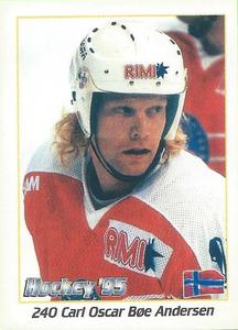 1995 Panini World Hockey Championship Stickers (Finnish/Swedish) #240 Carl-Oscar Boe-Andersen Front