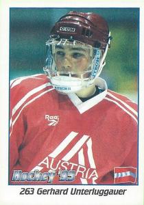 1995 Panini World Hockey Championship Stickers (Finnish/Swedish) #263 Gerhard Unterluggauer Front