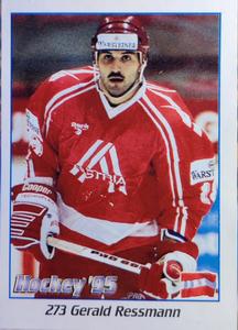 1995 Panini World Hockey Championship Stickers (Finnish/Swedish) #273 Gerald Ressman Front