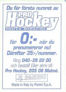 1995 Panini World Hockey Championship Stickers (Finnish/Swedish) #276 Wayne Gretzky Back