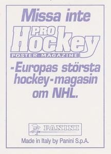 1995 Panini World Hockey Championship Stickers (Finnish/Swedish) #292 Mats Sundin Back