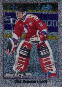 1995 Panini World Hockey Championship Stickers (Finnish/Swedish) #296 Dominik Hasek Front