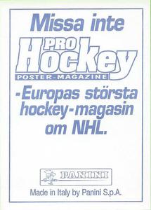 1995 Panini World Hockey Championship Stickers (Finnish/Swedish) #299 Brett Hull Back