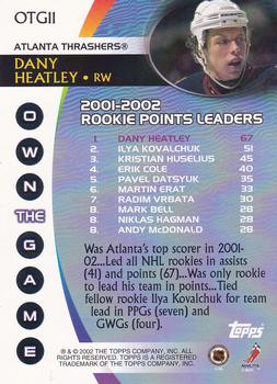 2002-03 Topps - Own the Game #OTG11 Dany Heatley Back