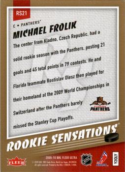 2009-10 Ultra - Rookie Sensations #RS21 Michael Frolik Back