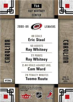 2009-10 Ultra - Team Leaders #TL6 Ray Whitney Back